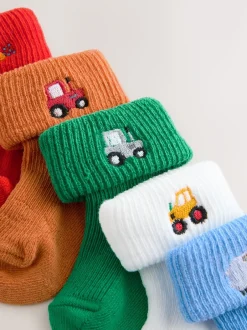 Next Caractère lumineux - Chaussettes à roulettes brodées 5 Lot (0mths-2yrs)