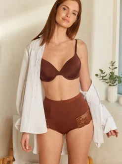 Next Caramel Nude - Imprimé Gainant Culotte brésilienne dos lacé 2 Lot Outlet