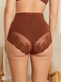 Next Caramel Nude - Imprimé Gainant Culotte brésilienne dos lacé 2 Lot Outlet