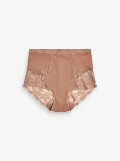 Next Caramel Nude - Imprimé Gainant Culotte brésilienne dos lacé 2 Lot Outlet