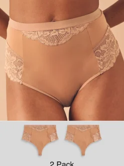 Next Caramel Nude - Tongs taille haute légers et modelants pour le contrôle de l'abdomen 2 Pack Hot