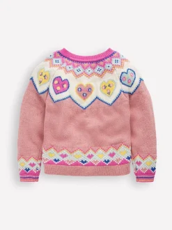 Boden Cardigan Heart Edie Fair Isle