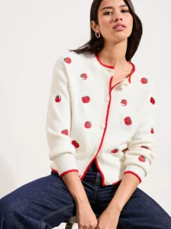 Friends Like These Cardigan tomate brodé