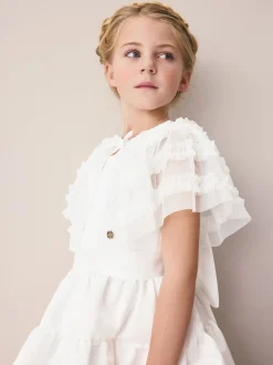 Laura Ashley Cardigan cape en maille de demoiselle d’honneur à volants Outlet