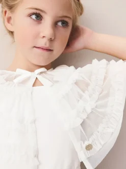 Laura Ashley Cardigan cape en maille de demoiselle d’honneur à volants Outlet