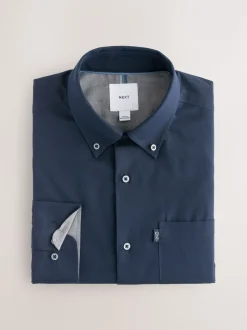 Next Carreaux Blackwatch bleu marine/vert - Lot de 2 chemises Oxford à manches longues Outlet