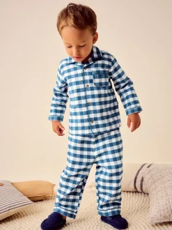 Next Carreaux bleu/blanc - Pyjama boutonné (9 mois-10 ans) Hot