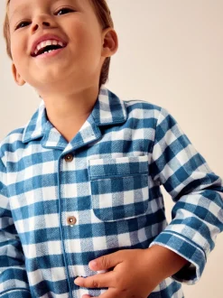 Next Carreaux bleu/blanc - Pyjama boutonné (9 mois-10 ans) Hot