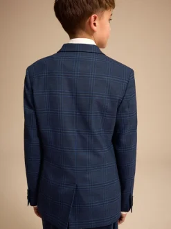 Next - Veste de costume (3-16ans) Carreaux bleu/bleu marine Sale