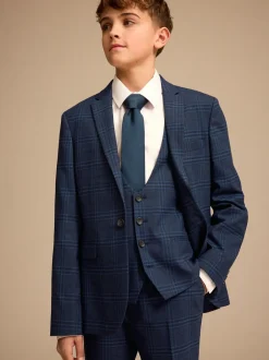 Next - Veste de costume (3-16ans) Carreaux bleu/bleu marine Sale