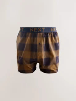 Next Carreaux marine/bordeaux - Lot de 5 boxers amples Best