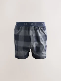 Next Carreaux marine/bordeaux - Lot de 5 boxers amples Best