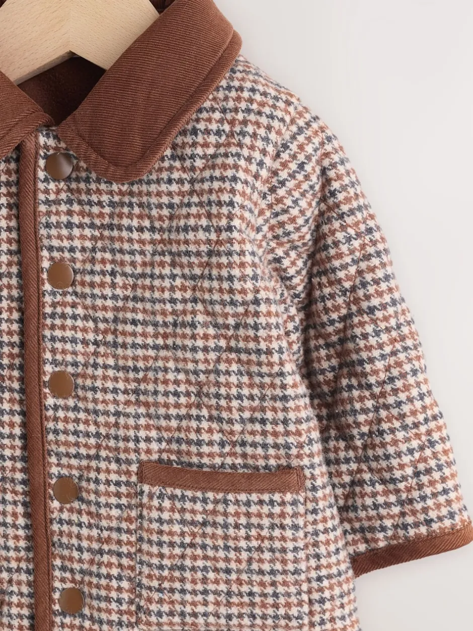 Next Carreaux Marron Heritage - Veste matelassée à col en velours côtelé pour bébé (0mois2ans) Hot
