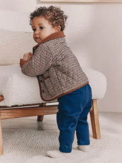 Next Carreaux Marron Heritage - Veste matelassée à col en velours côtelé pour bébé (0mois2ans) Hot