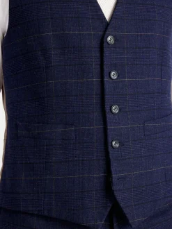 MOSS Carreaux noirs bleu marine - Habillé - Gilet de costume Sale