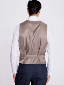 MOSS Carreaux noirs bleu marine - Coupe standard - Gilet de costume Best