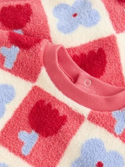 Next Carreaux rouge/violet - Ensemble de Hauts et Leggings en polaire Bébé 2 pièces (0mois-2ans) Best