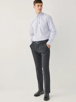 Next - Chemise Oxford ajustée Easy Iron Button Down Carreaux Tattersall écru Hot