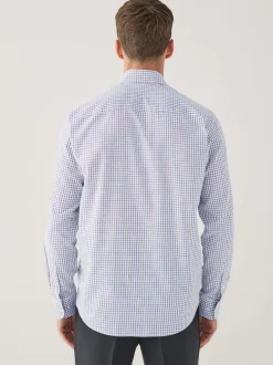 Next - Chemise Oxford ajustée Easy Iron Button Down Carreaux Tattersall écru Hot