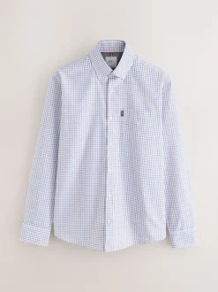 Next - Chemise Oxford ajustée Easy Iron Button Down Carreaux Tattersall écru Hot