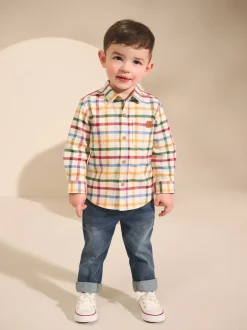 Next Carreaux vichy écru vif - Chemise Personnage Manches longues (3mois-7ans) Clearance