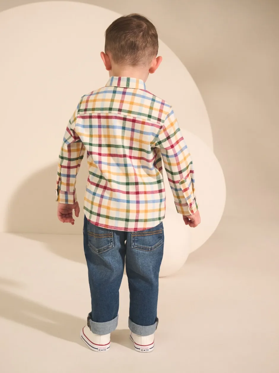 Next Carreaux vichy écru vif - Chemise Personnage Manches longues (3mois-7ans) Clearance