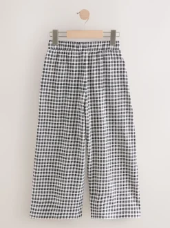 Next Carreaux vichy noir/blanc - Pantalons Jambe large Texture (3-16ans) Outlet