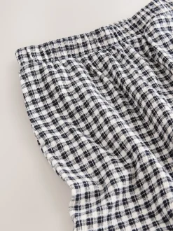 Next Carreaux vichy noir/blanc - Pantalons Jambe large Texture (3-16ans) Outlet