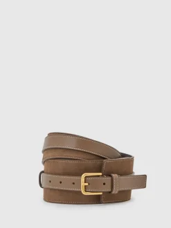 Reiss Ceinture corset en cuir et daim Beatrix