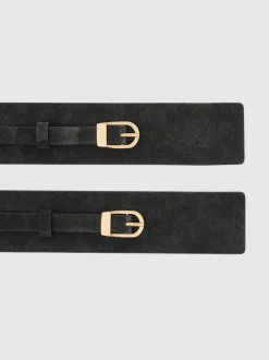 Reiss Ceinture corset Petula à double boucle en daim New