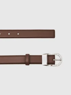 Reiss Ceinture en cuir à boucle incurvée Hazel Clearance