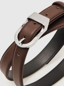 Reiss Ceinture en cuir à boucle incurvée Hazel Clearance