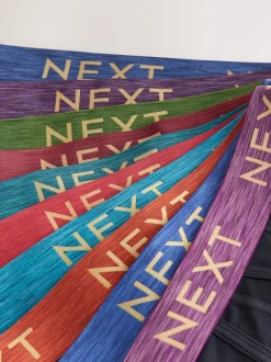 Next - Coupe standard - Caleçon A-Front 10 Pack Ceinture noire riche chinée Best