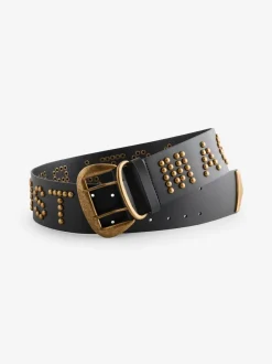 Rockett St George Ceinture épaisse cloutée en cuir Magic and Star Dust