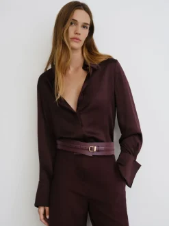 Reiss Ceinture Odell à double bride en cuir style corset Clearance