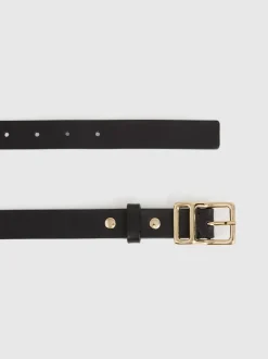 Reiss Ceintures à boucle angulaire en cuir Mateo Hot