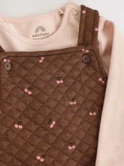 Next Cerise marron - Ensemble 2 pièces avec salopette matelassée et body bébé (0mois-3ans)