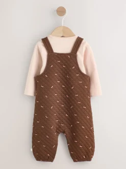Next Cerise marron - Ensemble 2 pièces avec salopette matelassée et body bébé (0mois-3ans)