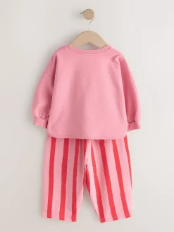 Next Cerise rembourrée rose - Ensemble haut à manches longues et pantalon barillet (3mois-7ans) Sale