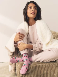 Next Cerises scintillantes - Lot de 1 paires de chaussettes en coffret cadeau Clearance