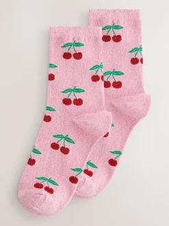 Next Cerises scintillantes - Lot de 1 paires de chaussettes en coffret cadeau Clearance