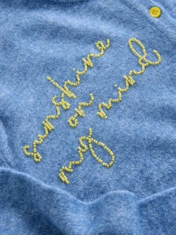 Next - Cardiganen maille col rond Chambray bleu avec ornements Hot