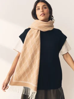 Next chameau - Écharpe Premium Made in Italie en jacquard monogram 100% laine mi-épaisse