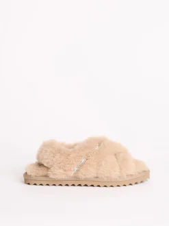 Lipsy chameau - Chaussons à lanières croisées en fausse fourrure Best