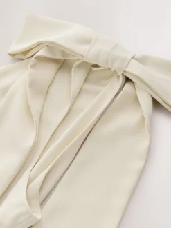 Next champagne - Robe de demoiselle d’honneur Maxi à une épaule avec nœud