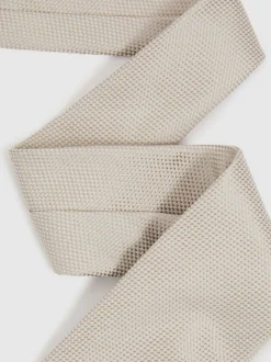 Reiss Champagne doux - Cravate Ceremony en soie texturée Blend Clearance