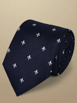 Charles Tyrwhitt cravate en soie Français Fleur De Lys Sale