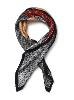 Aela Écharpe rouge plissée à motif paisley Online