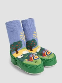 Jojo Maman Bébé Chaussettes Farm Scene Mocassins Discount