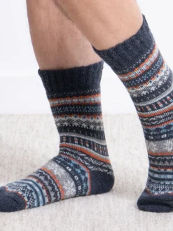 Totes Chaussons chaussettes Toasties Blend Fair Isle en laine pour homme Discount